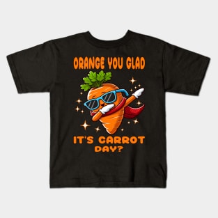 Orang You Glade It's Carrot Day? (Funny Carrot Dabbing Tee) Kids T-Shirt